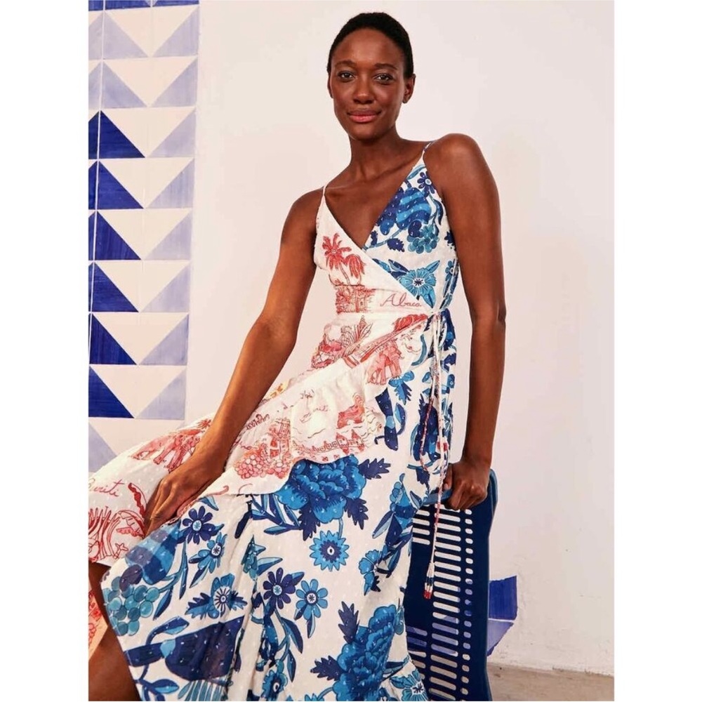 Farm Rio Dual White Prints Wrap Dress - Picture 10 of 10